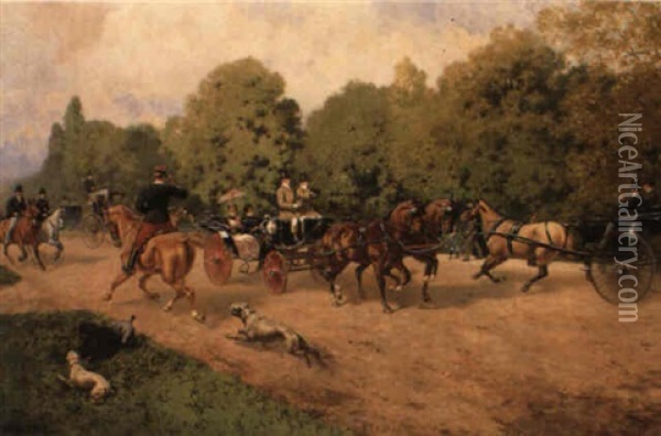 Au Bois De Boulogne Oil Painting - Jules Didier