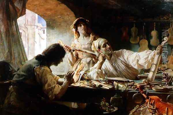 Antonio Stradivari, 1893 Oil Painting - Edgar Bundy
