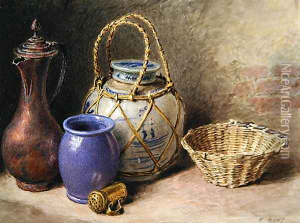 Still Life with Ginger Jar Oil Painting - William Henry Hunt