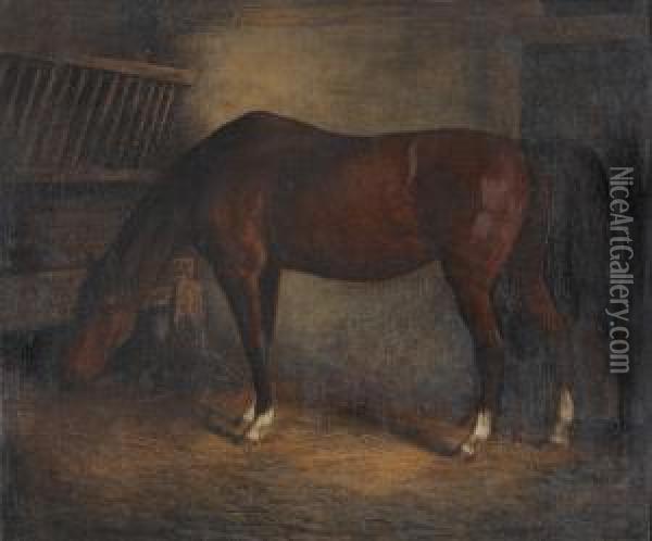 Pferd Im Stall Oil Painting - Jacques Laurent Agasse