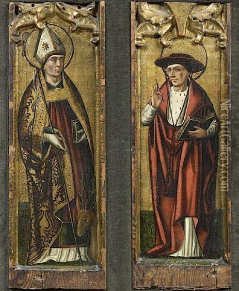 Saint Hubert Et Saint Jerome Oil Painting - Master Of Perea
