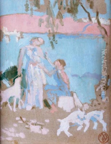 Orphee Rencontre La Bergere Eurydice Oil Painting - Maurice Denis