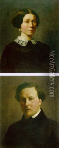 Portrait Von Clemence Catherine Charbon Oil Painting - Jules Breton