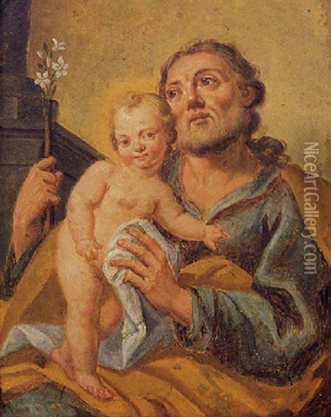 San Giuseppe Col Bambino Oil Painting - Francesco de Mura