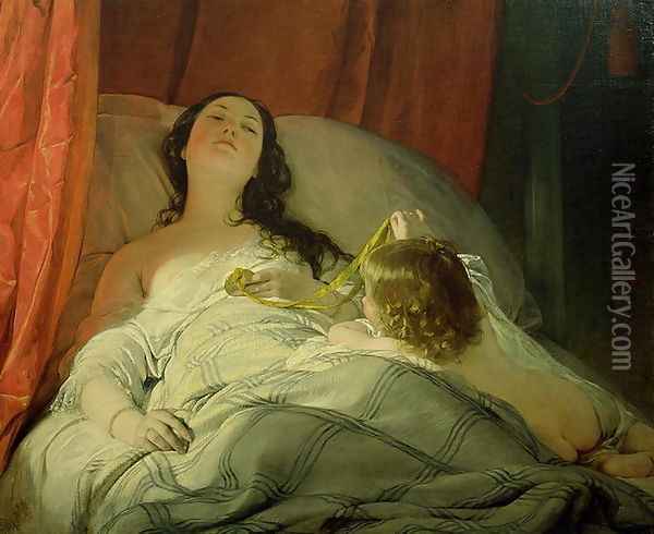 The Drowsy One Oil Painting - Friedrich Ritter von Amerling