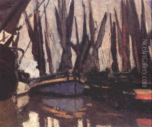 Barques De Peche Oil Painting - Claude Monet