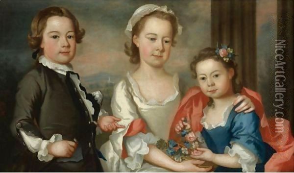 Portrait Of The Ballard Children Oil Painting - Bartholomew Dandridge