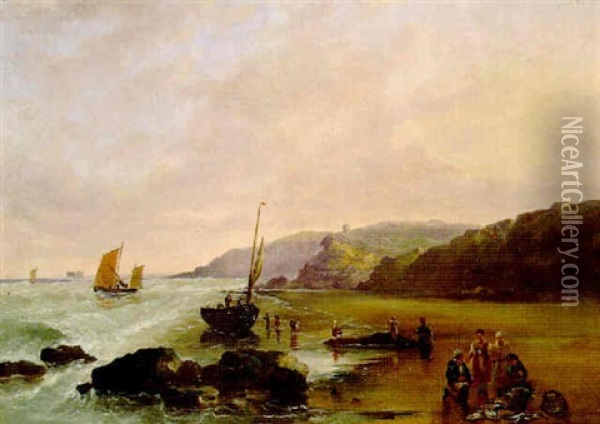 Bolouge Sur Mer Oil Painting - William Collins
