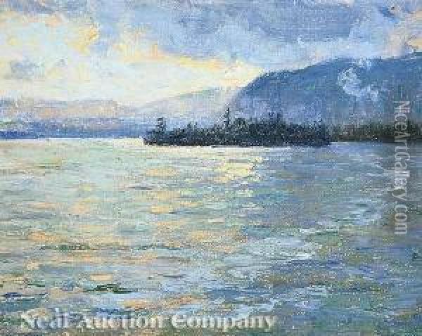 Squally Day, Blue Mountain Lake Oil Painting - Mary Clare Sherwood