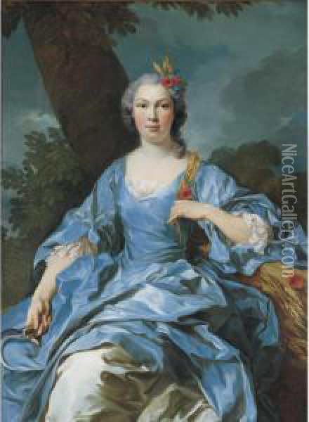 The Comtesse De Segouy Personifying Ceres Oil Painting - Louis-Michel Van Loo