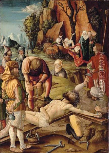 Christ Nailed To The Cross Oil Painting - Hans the Younger Leu