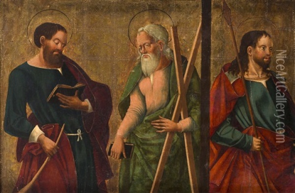 Tres Apostoles: San Matias, San Andres Y San Mateo Oil Painting - Juan. Ramirez