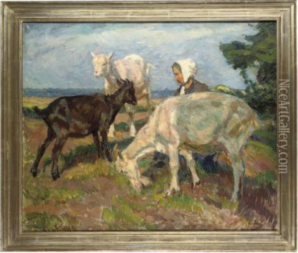The Old Goatherder Oil Painting - Ernst Paul
