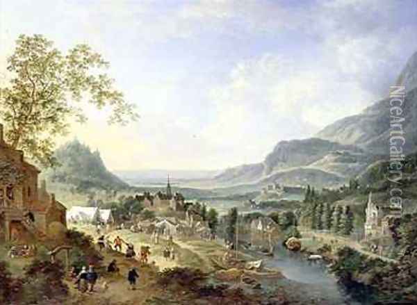 A Village Fete in the Rhine Valley Oil Painting - Jan the Elder Griffier