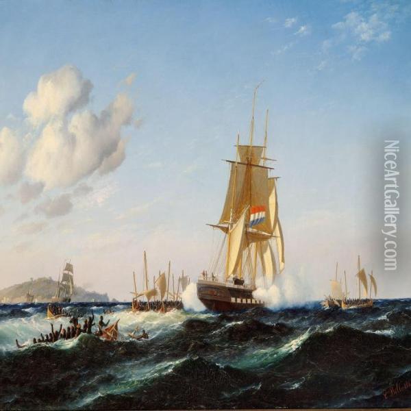 Seascape Oil Painting - Carl Ludwig Bille