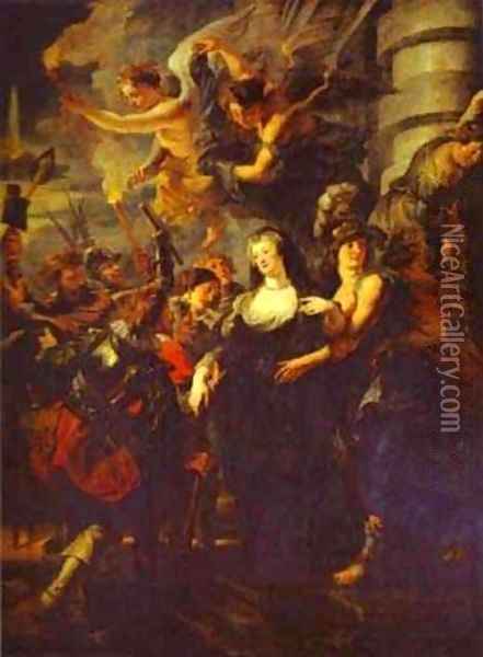 The Flight From Blois 1621-1625 Oil Painting - Peter Paul Rubens