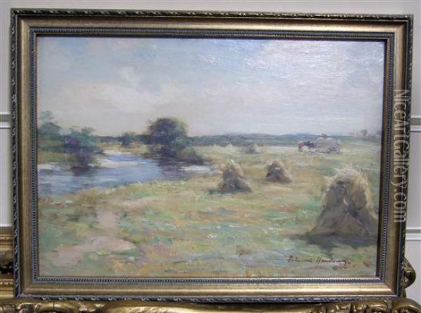 Harvesters Beside A River Oil Painting - Joseph Henderson