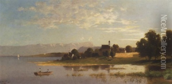Hohenreid Am Starnberger See Oil Painting - Heinrich Neppel