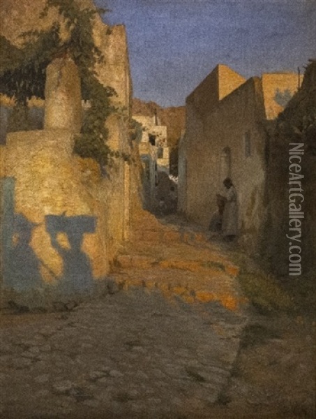 Street Scene In Tunisia Oil Painting - Peter Vilhelm Ilsted