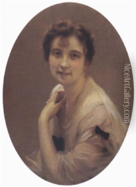Femme Au Collier De Perles Oil Painting - Paul Emile Chabas
