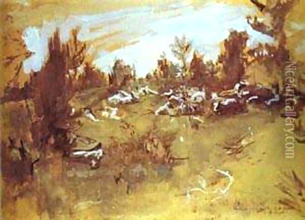 Herd 1890s Oil Painting - Valentin Aleksandrovich Serov
