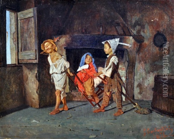 Il Cavalluccio Oil Painting - Giuseppe Costantini