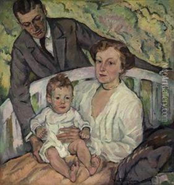 The Family Oil Painting - Johannes Walter-Kurau