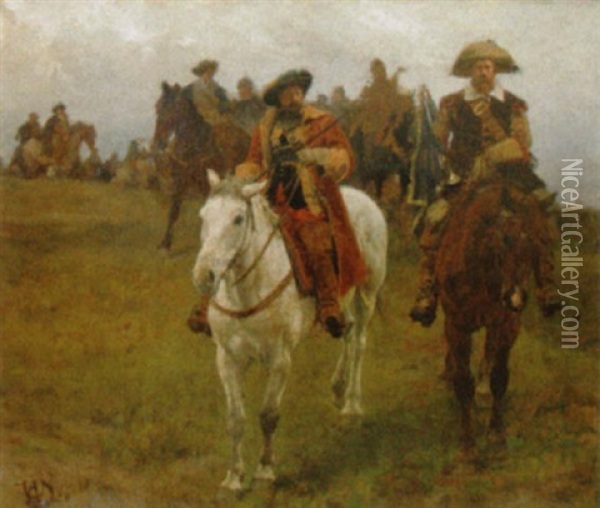 Landsknechte Oil Painting - Werner Wilhelm Gustav Schuch