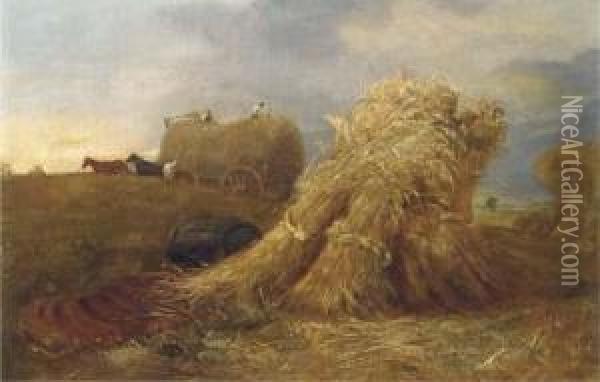 Haymaking Oil Painting - Arthur James Stark