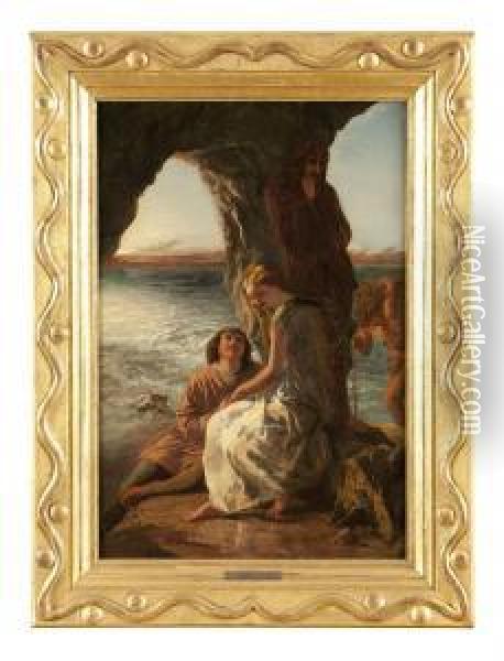 Scene From The Tempest Oil Painting - Paul Falconer Poole