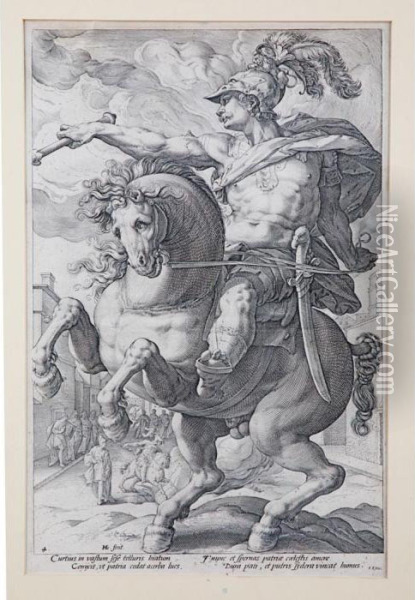 Romische Helden Oil Painting - Hendrick Goltzius