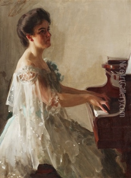 Mrs Emily Crane Oil Painting - Anders Zorn