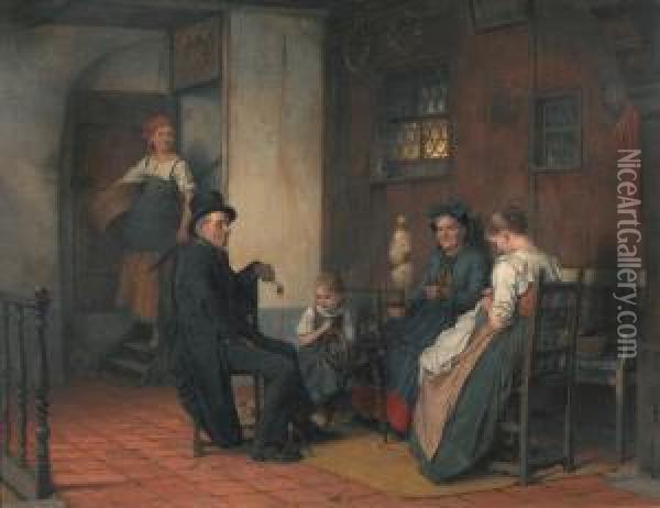 Der Brautwerber Oil Painting - Benjamin I Vautier
