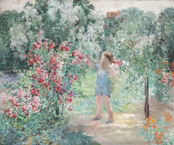 Fille Au Jardin Oil Painting - Andre Prevot-Valeri