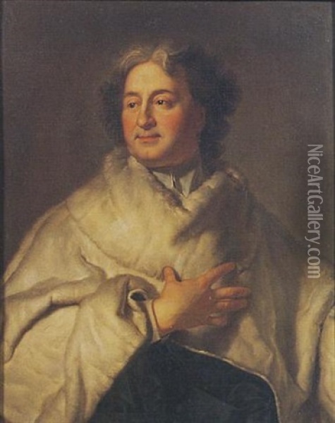 Portrait De Francois Rovert Secousse Oil Painting - Hyacinthe Rigaud
