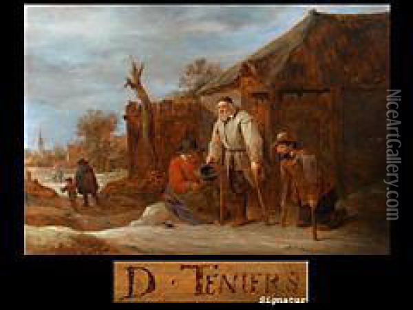 Bettler Am Ortseingang Oil Painting - David The Younger Teniers