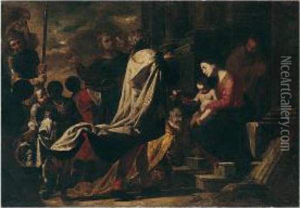 The Adoration Of The Magi Oil Painting - Bernardo Cavallino