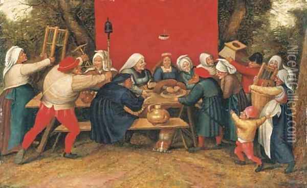 Presents being given to the bride Oil Painting - Pieter The Younger Brueghel