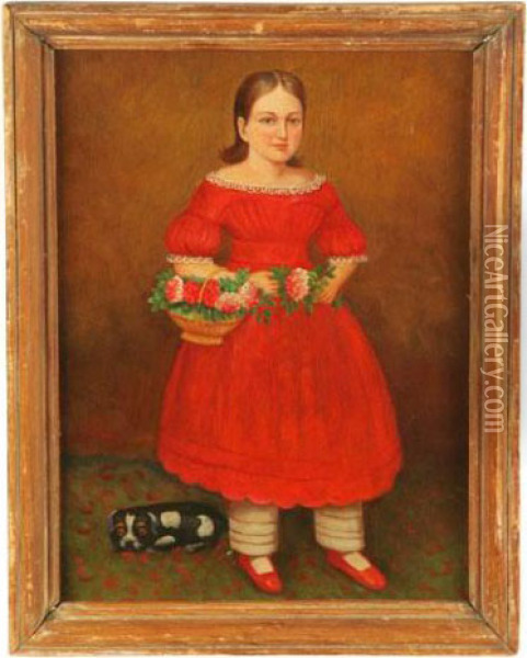 Young Girl Oil Painting - Milton William Hopkins