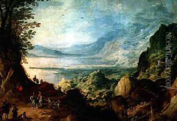 Landscape with Sea and Mountains Oil Painting - Josse de Momper