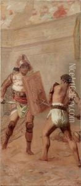 Gladiateurs Oil Painting - Gustave Surand