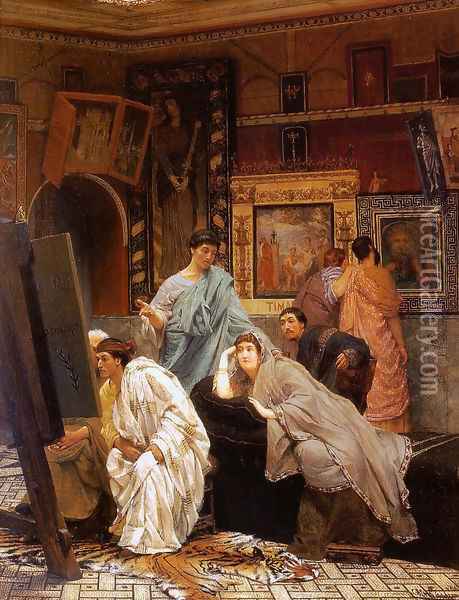 A Collection of Pictures at the Time of Augustus Oil Painting - Sir Lawrence Alma-Tadema
