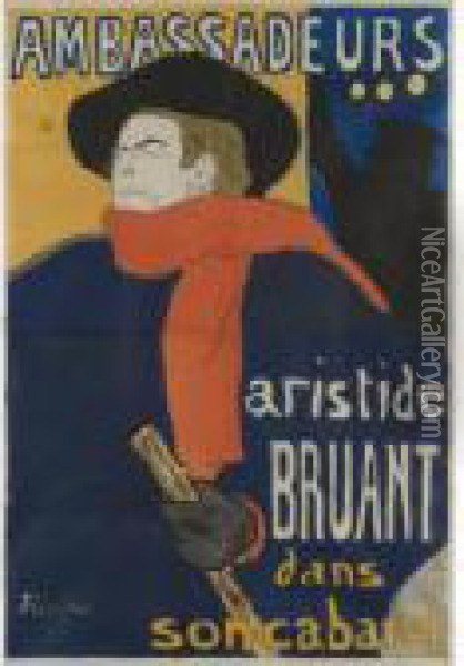 Ambassadeurs, Aristide Bruant Oil Painting - Henri De Toulouse-Lautrec