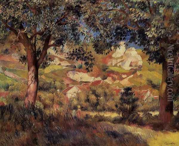 Lanscape in La Roche-Guyon Oil Painting - Pierre Auguste Renoir