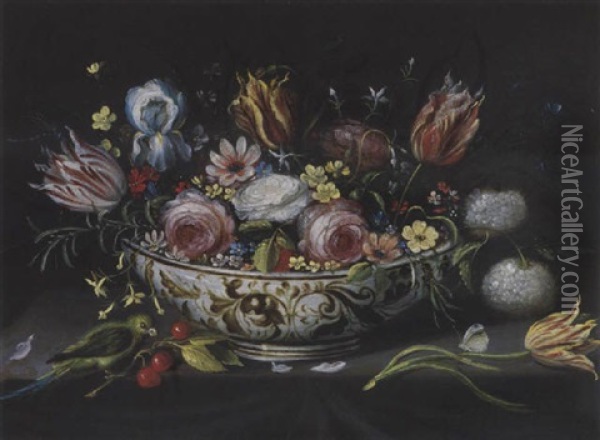 Blumen In Einer Porzellan-bol Oil Painting - Andrea (Andries) Snellinck