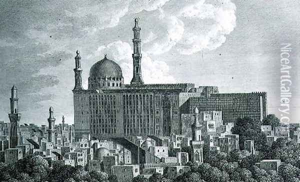 The Djami or Mosque Cathedral of Hasan in Cairo, engraved by Pierre Nicolas Ransonnette (1745-1810) plate 65 from Volume III of 'Voyage Pittoresque', 1799 Oil Painting - Louis Francois Cassas