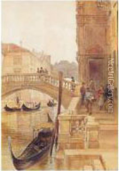 The Step Of San Marco, Venice Oil Painting - Samuel John Hodson