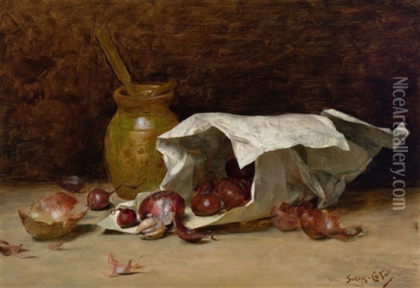 Onions Oil Painting - Marc Aurele de Foy Suzor-Cote