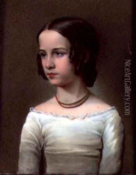 Miniature of Sarah Simpson aged 12 Oil Painting - John Simpson