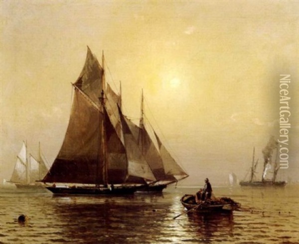 Harbor Scene Oil Painting - Franklin Dullin Briscoe